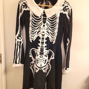 Killstar USM Medium Living Dead Skeleton Skater Dress Black